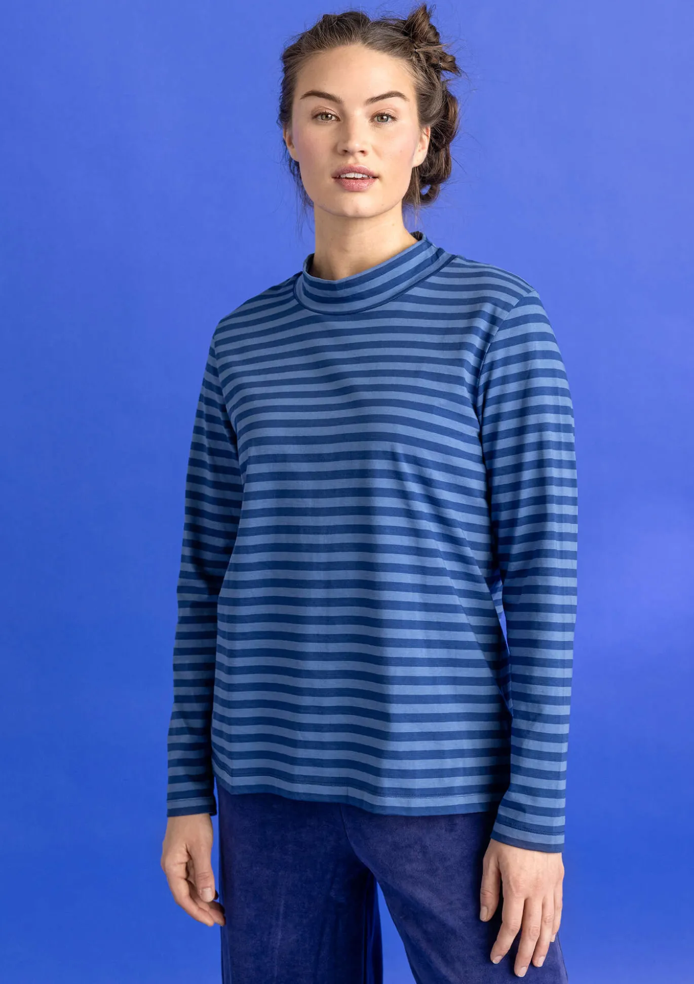 Gudrun Sjödén Gestreiftes Stehkragenshirt aus Bio-Baumwolle^ Pullover & Shirts