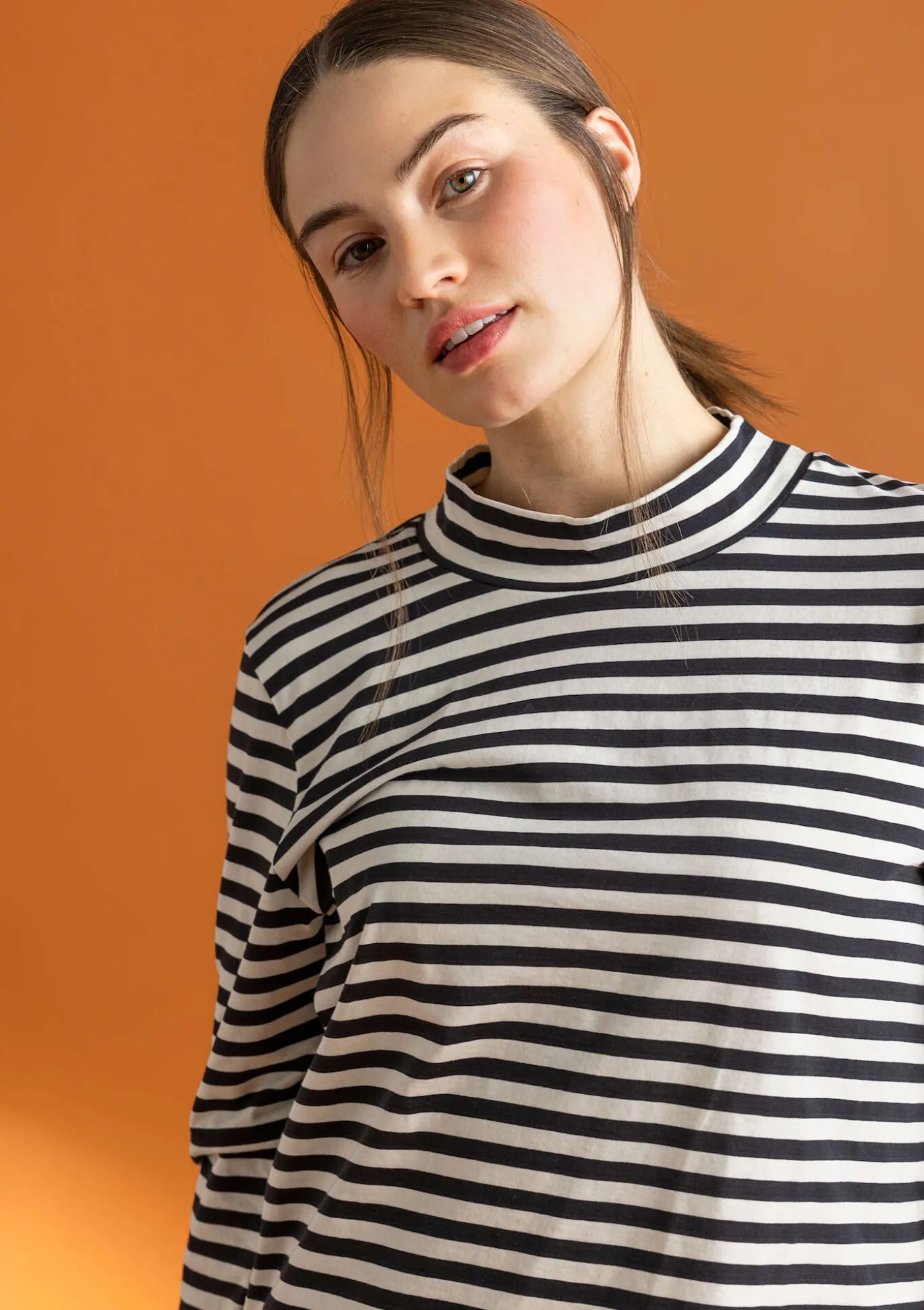 Gudrun Sjödén Gestreiftes Stehkragenshirt aus Bio-Baumwolle^ Pullover & Shirts