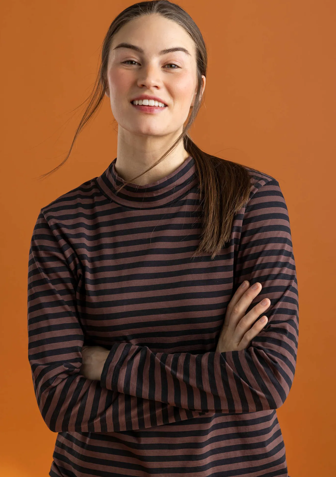 Gudrun Sjödén Gestreiftes Stehkragenshirt aus Bio-Baumwolle^ Pullover & Shirts
