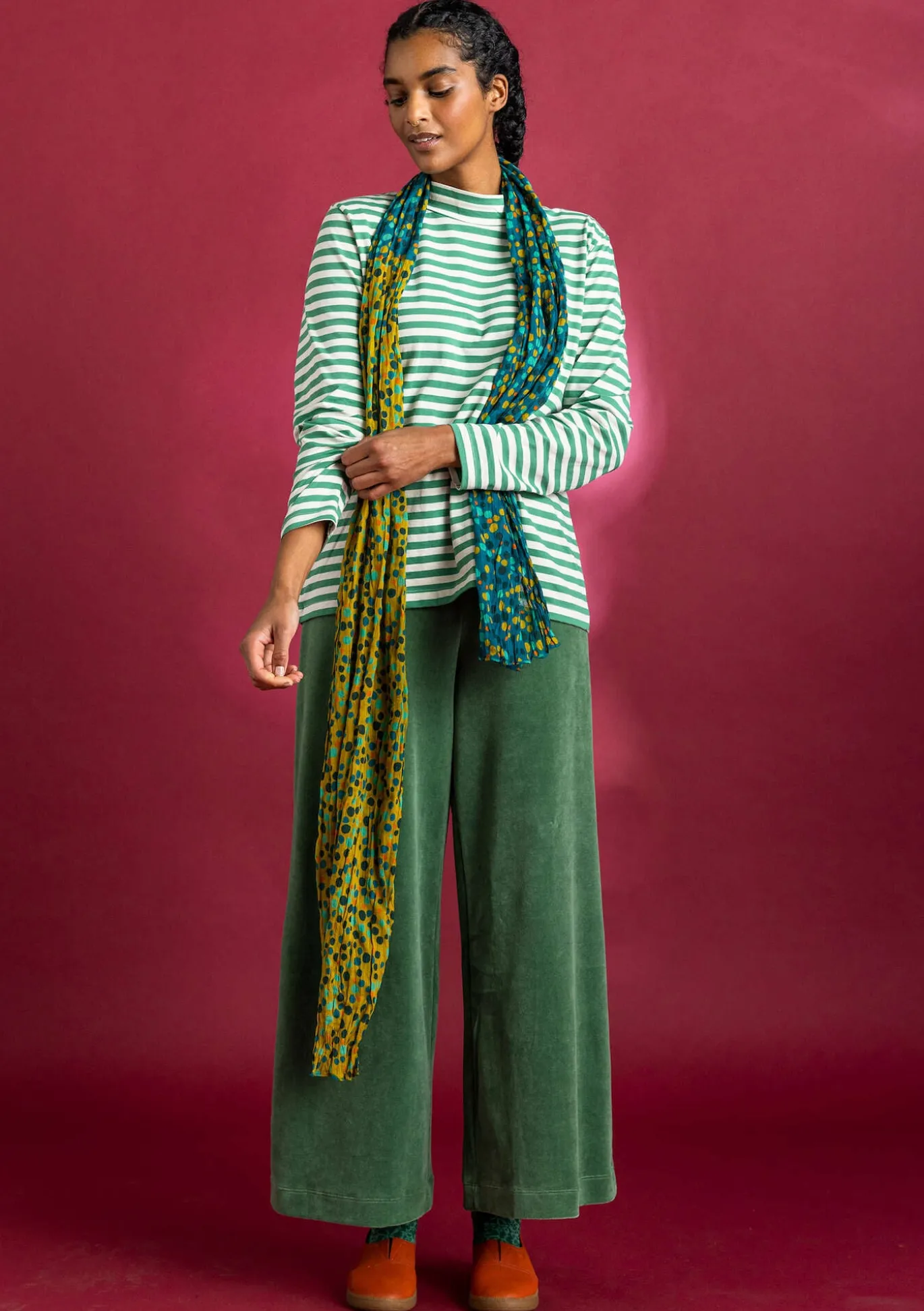 Gudrun Sjödén Gestreiftes Stehkragenshirt aus Bio-Baumwolle^ Pullover & Shirts