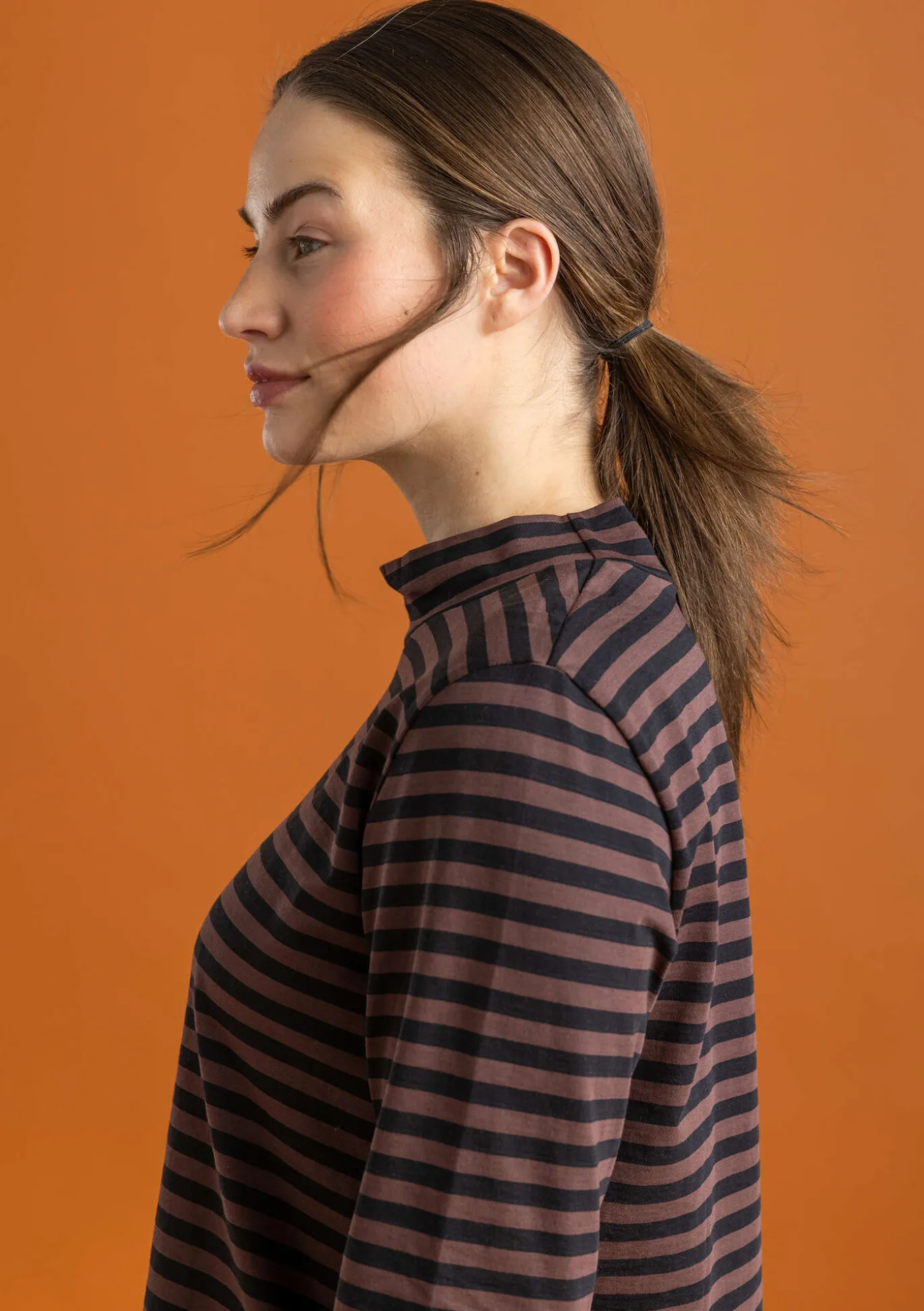 Gudrun Sjödén Gestreiftes Stehkragenshirt aus Bio-Baumwolle^ Pullover & Shirts