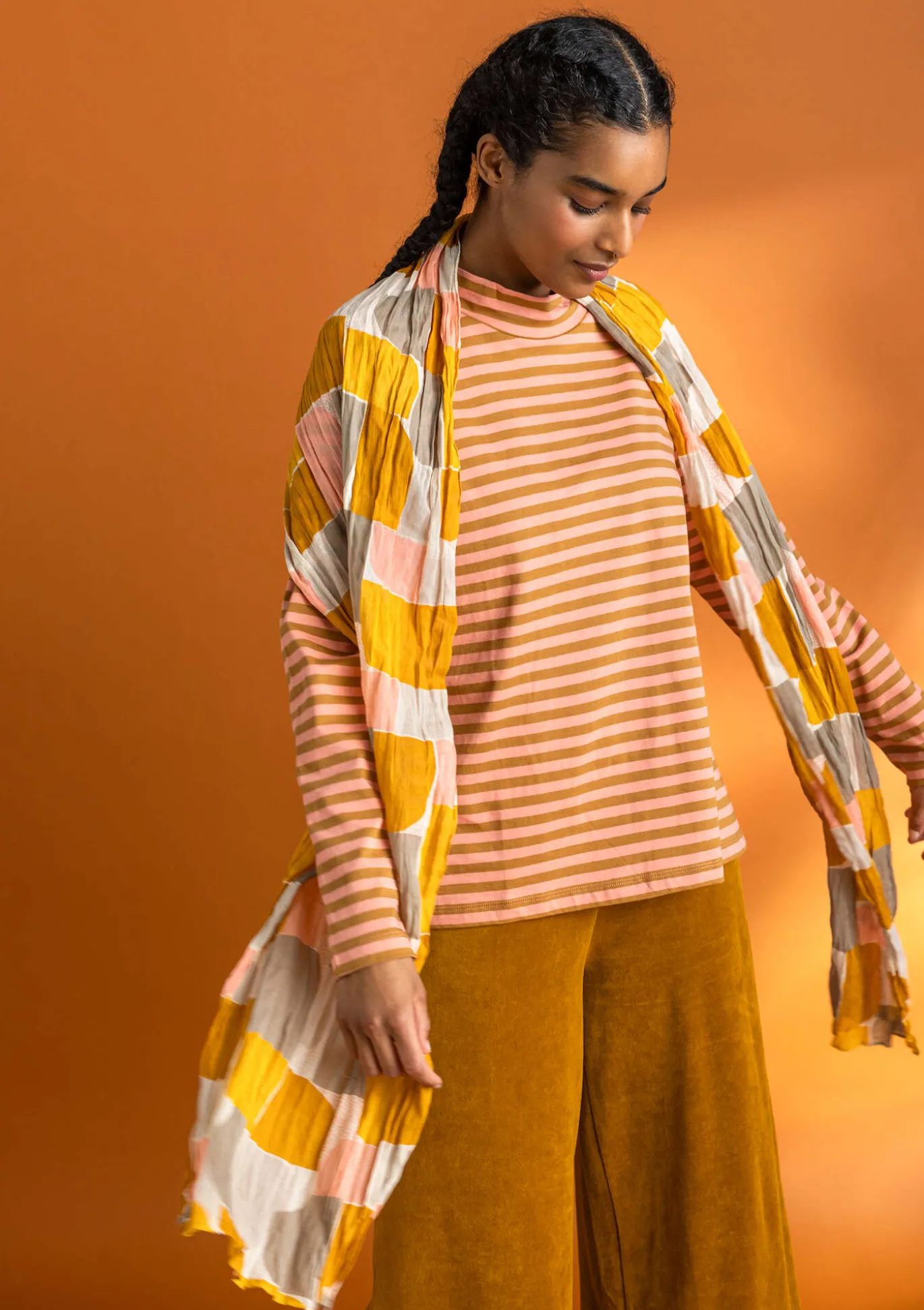 Gudrun Sjödén Gestreiftes Stehkragenshirt aus Bio-Baumwolle^ Pullover & Shirts