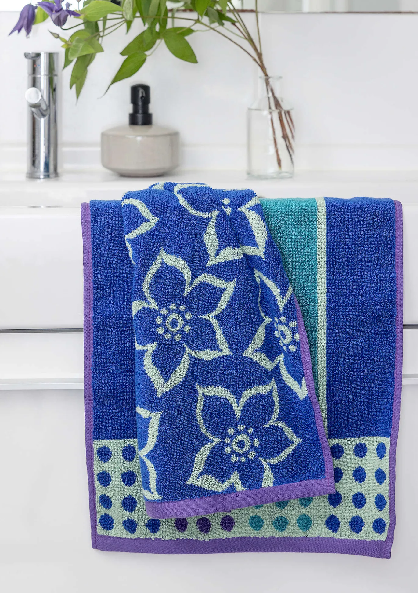 Gudrun Sjödén Gästehandtuch „Flow“ aus Bio-Baumwolle (2er-Pack)^ Frottee | Bad-Accessoires