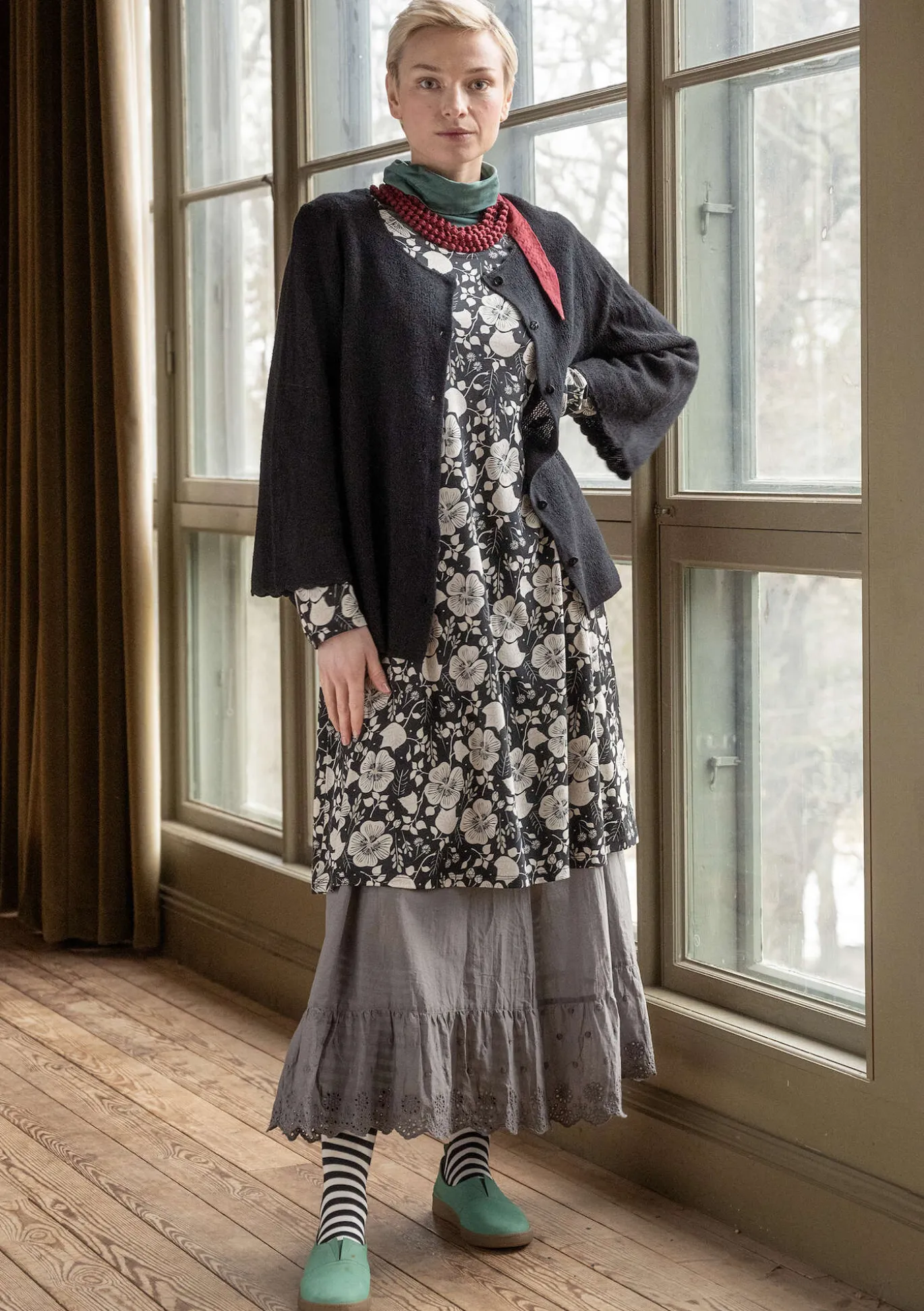 Gudrun Sjödén Jerseykleid „Höstanemone“ aus Bio-Baumwolle/Modal^ Kleider