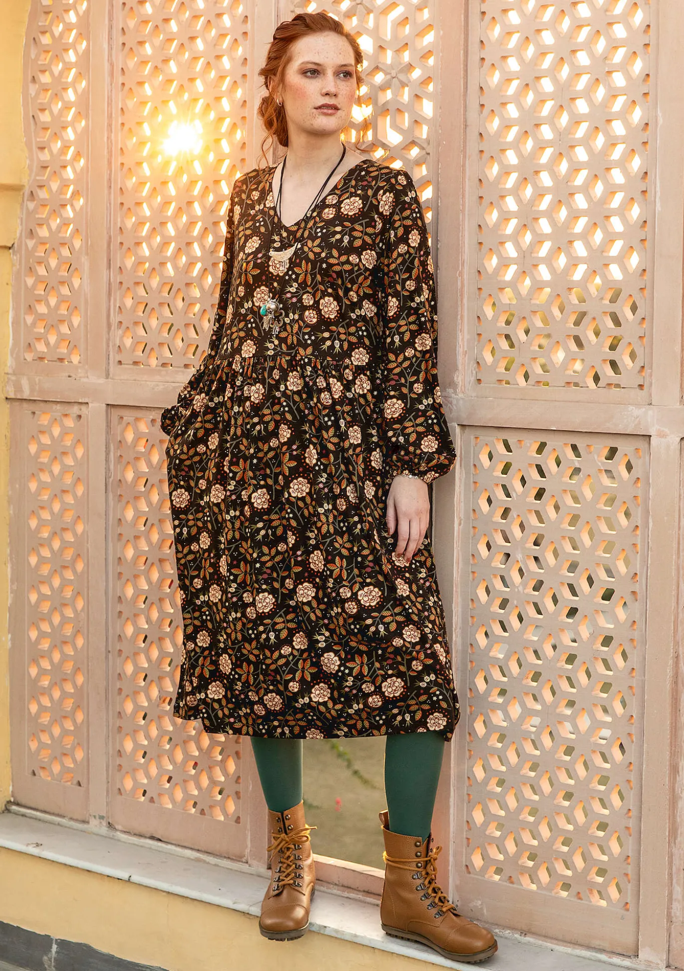Gudrun Sjödén Jerseykleid „Nyponros“ aus Bio-Baumwolle/Modal^ Kleider