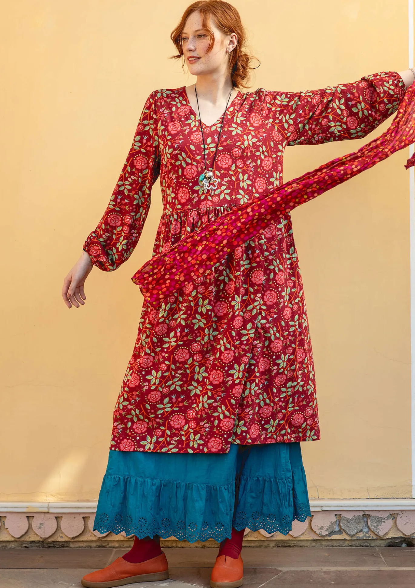 Gudrun Sjödén Jerseykleid „Nyponros“ aus Bio-Baumwolle/Modal^ Kleider