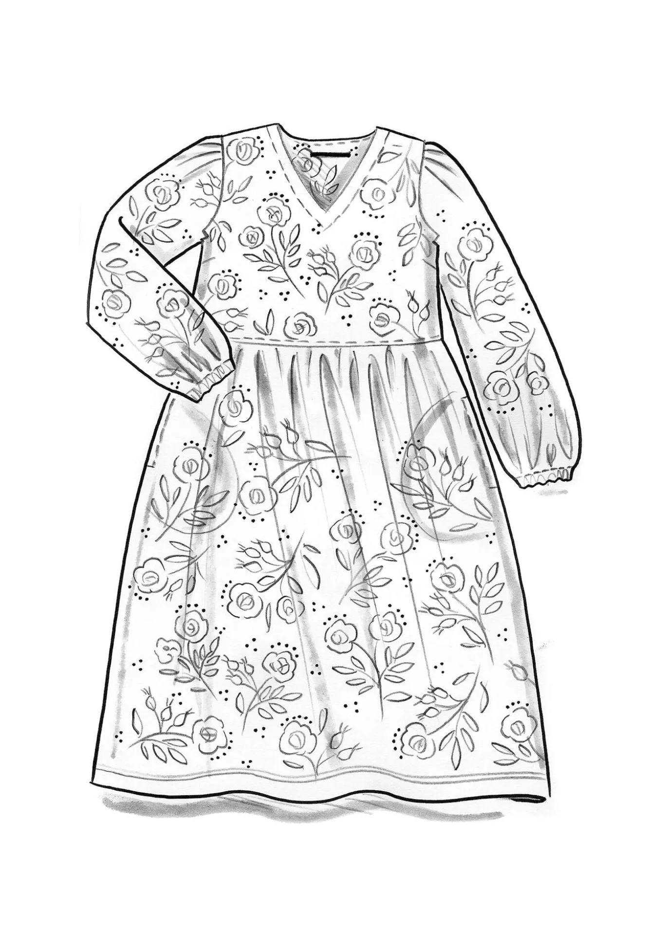 Gudrun Sjödén Jerseykleid „Nyponros“ aus Bio-Baumwolle/Modal^ Kleider