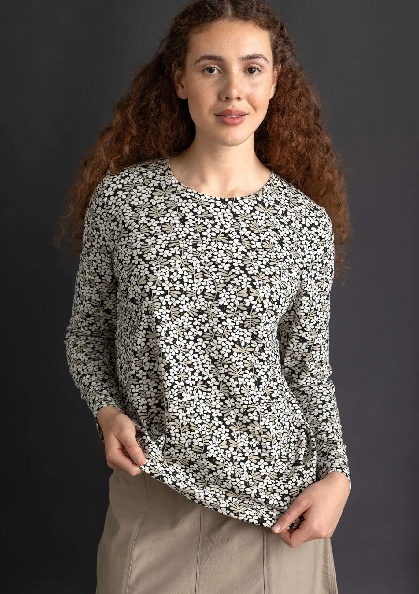 Gudrun Sjödén Jerseyshirt „Ylva“ aus Bio-Baumwolle/Elasthan^ Pullover & Shirts