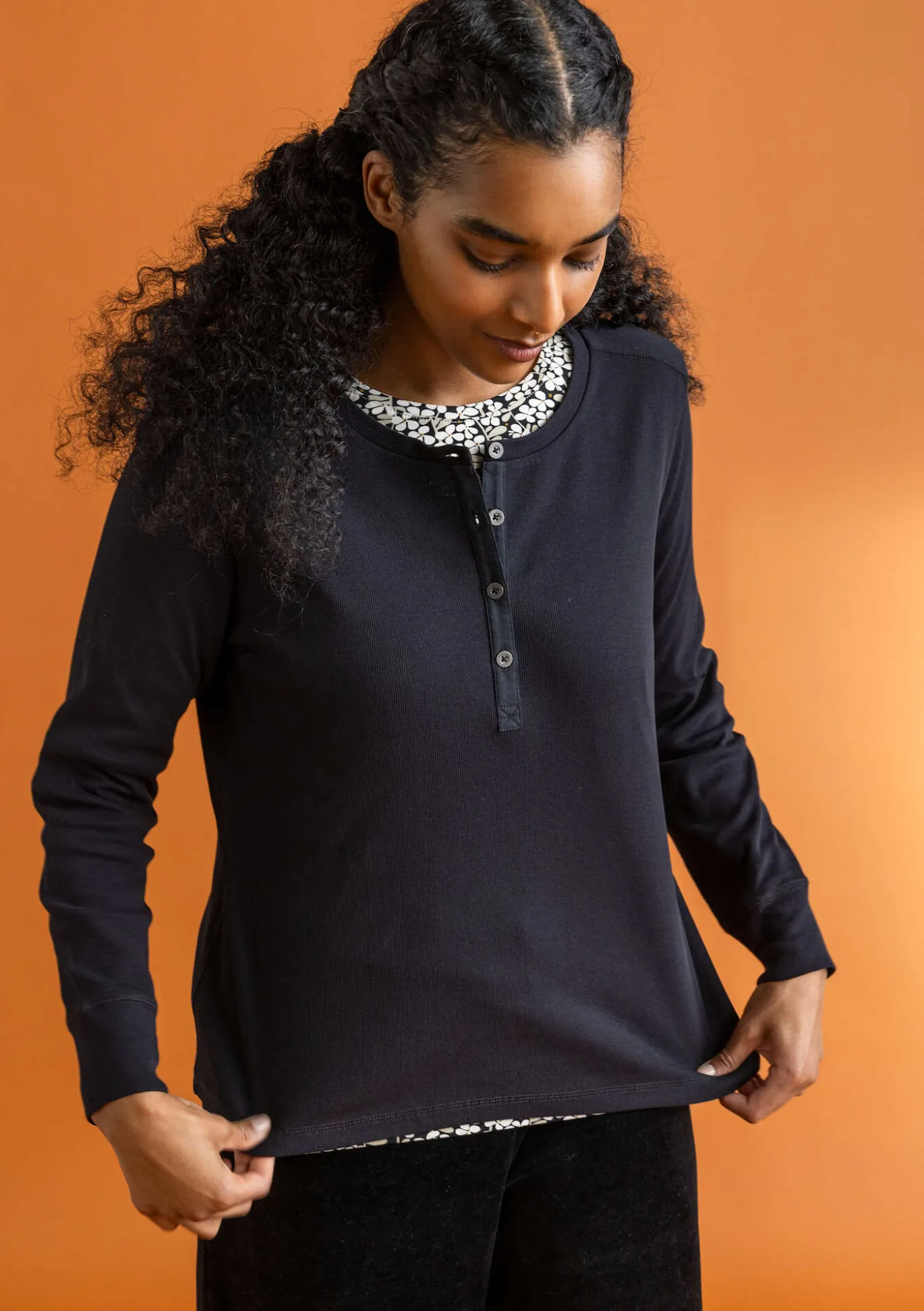 Gudrun Sjödén Knopfleistenshirt aus Bio-Baumwollripp^ Pullover & Shirts