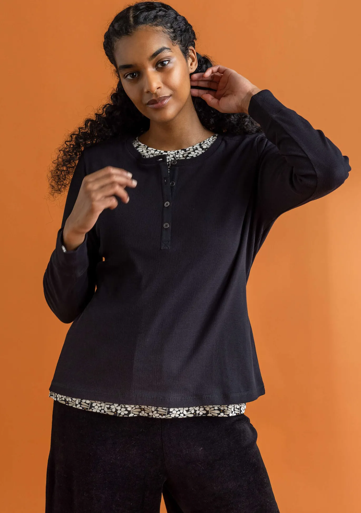 Gudrun Sjödén Knopfleistenshirt aus Bio-Baumwollripp^ Pullover & Shirts