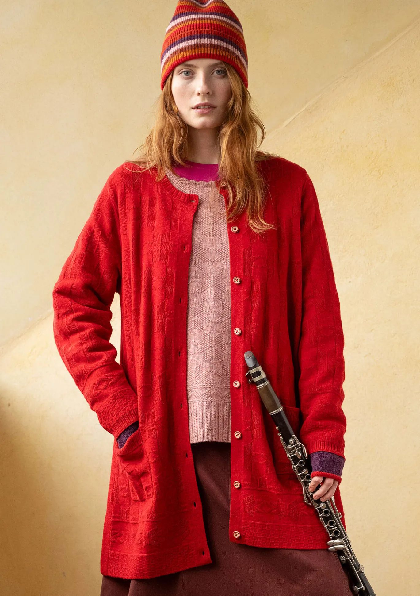 Gudrun Sjödén Langstrickjacke „Capella“ aus Lammwolle^ Strickjacken