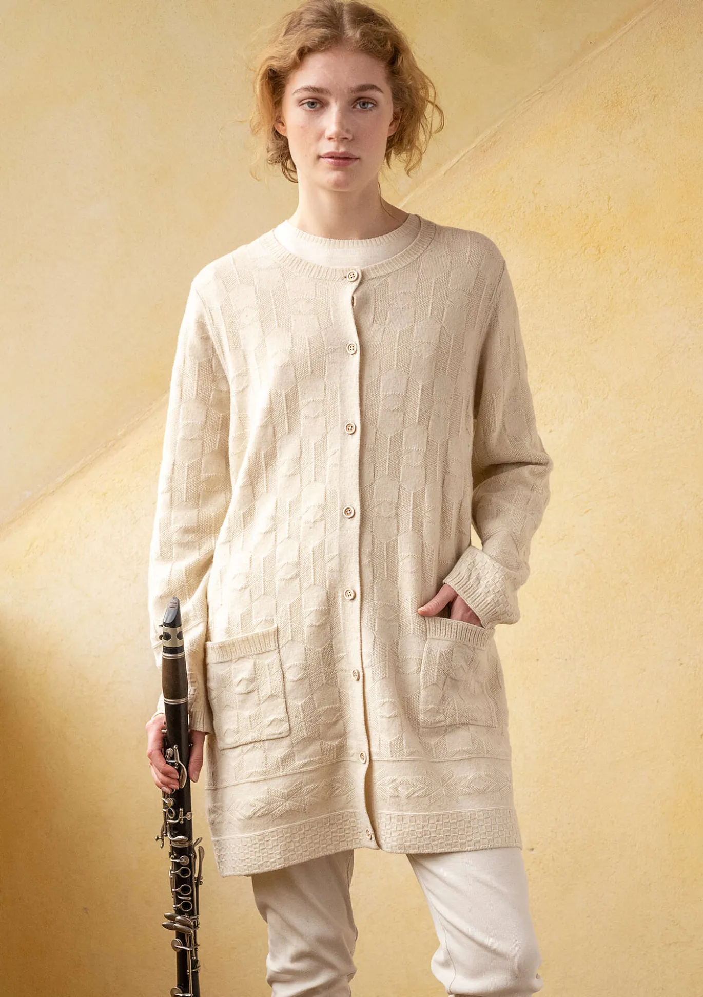 Gudrun Sjödén Langstrickjacke „Capella“ aus Lammwolle^ Strickjacken