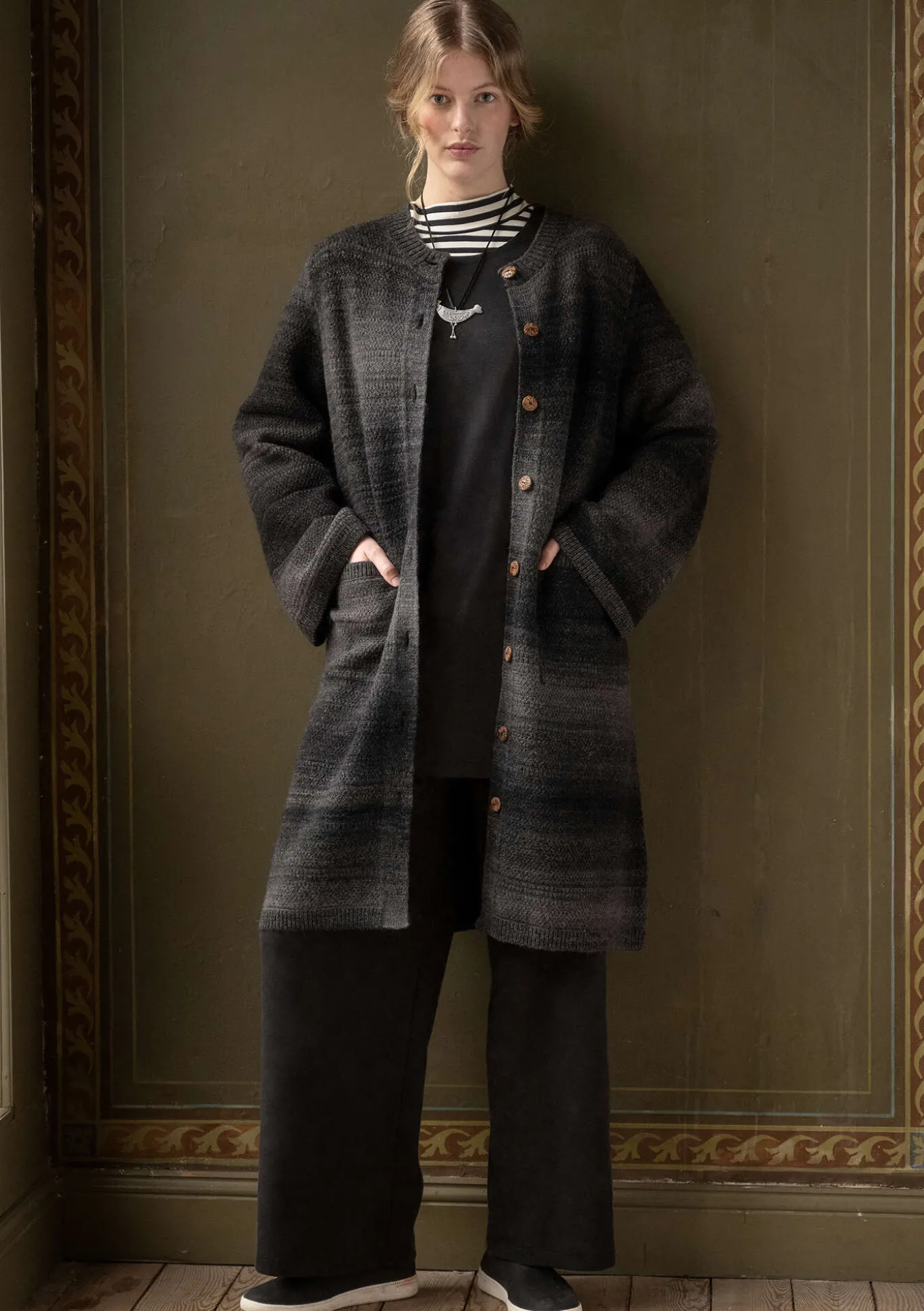 Gudrun Sjödén Langstrickjacke „Eckerö“ aus Space-Dye-Wolle^ Strickjacken