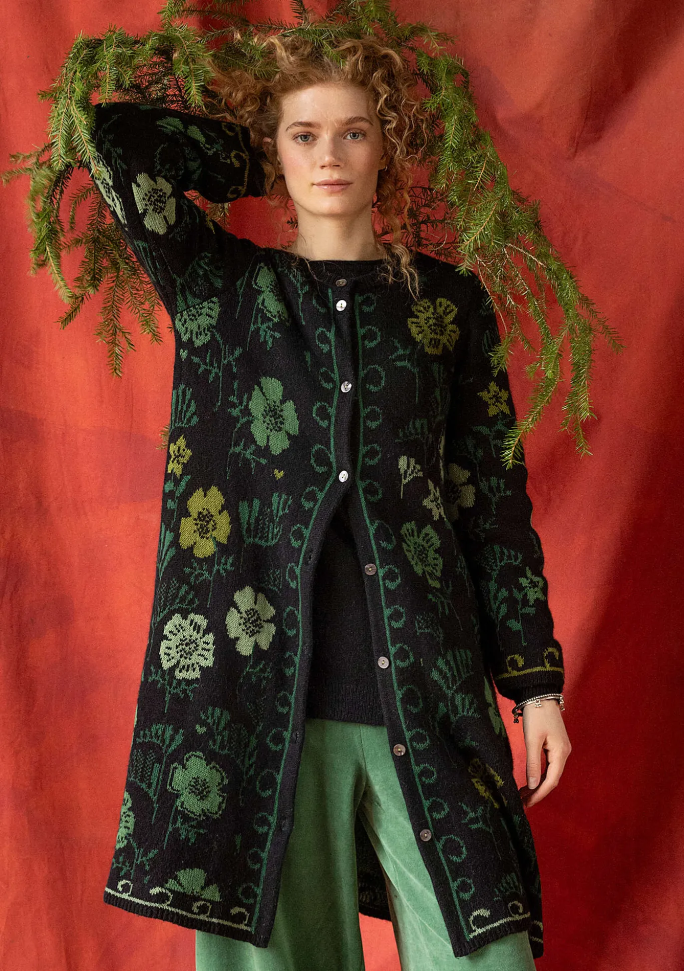Gudrun Sjödén Langstrickjacke „Gnistra“ aus Bio- und Recycling-Baumwolle/Alpakawollgemisch^ Strickjacken