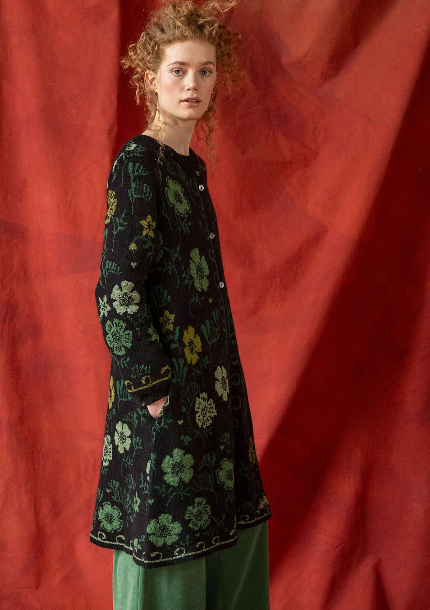 Gudrun Sjödén Langstrickjacke „Gnistra“ aus Bio- und Recycling-Baumwolle/Alpakawollgemisch^ Strickjacken