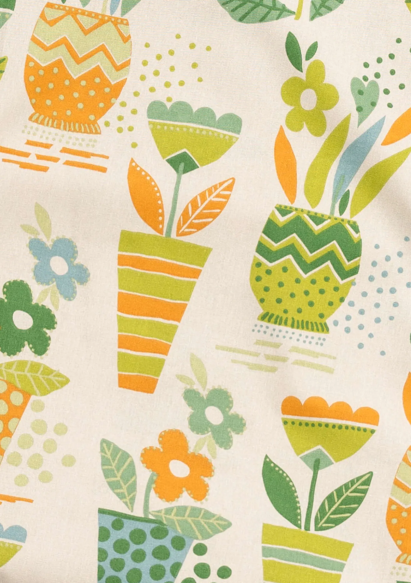 Gudrun Sjödén Meterware „Flower pots“ aus Bio-Baumwolle^ Stoffe | Heimtextilien