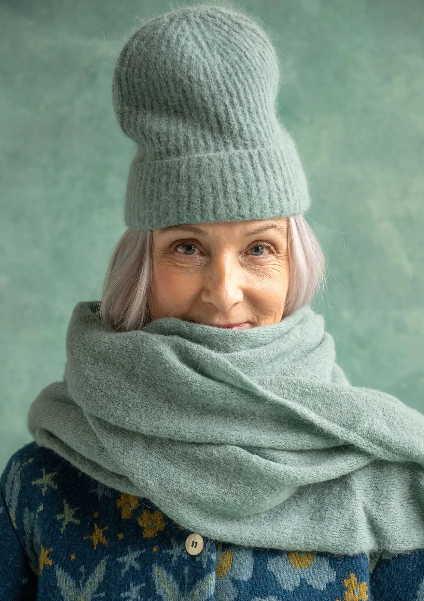 Gudrun Sjödén Mütze aus Alpakagemisch^ Accessoires