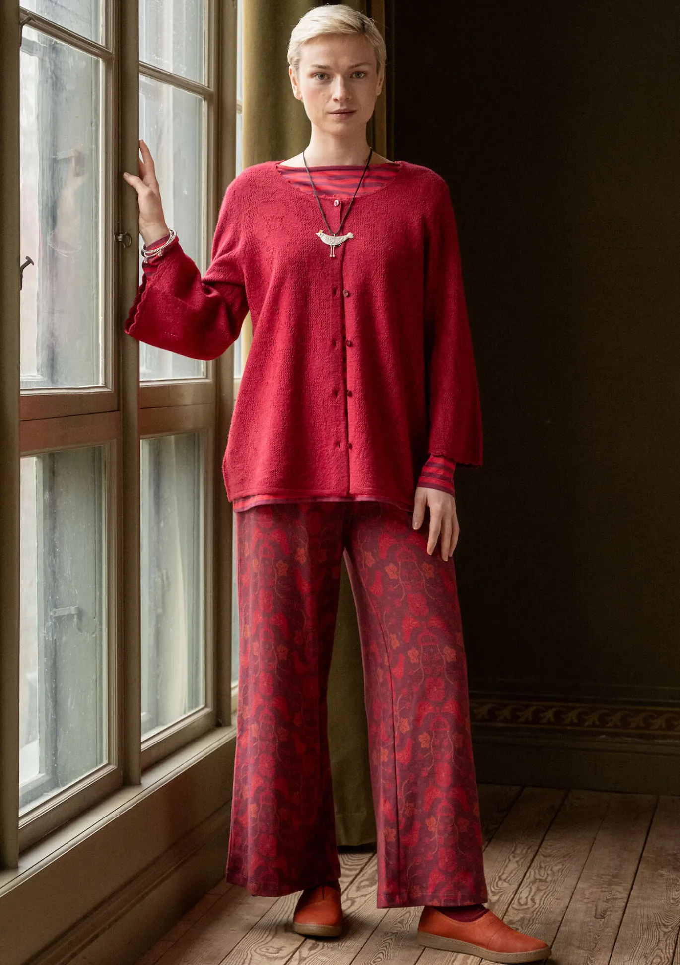 Gudrun Sjödén Pointelle-Strickjacke „Blomstra“ aus Bio-Wolle^ Strickjacken