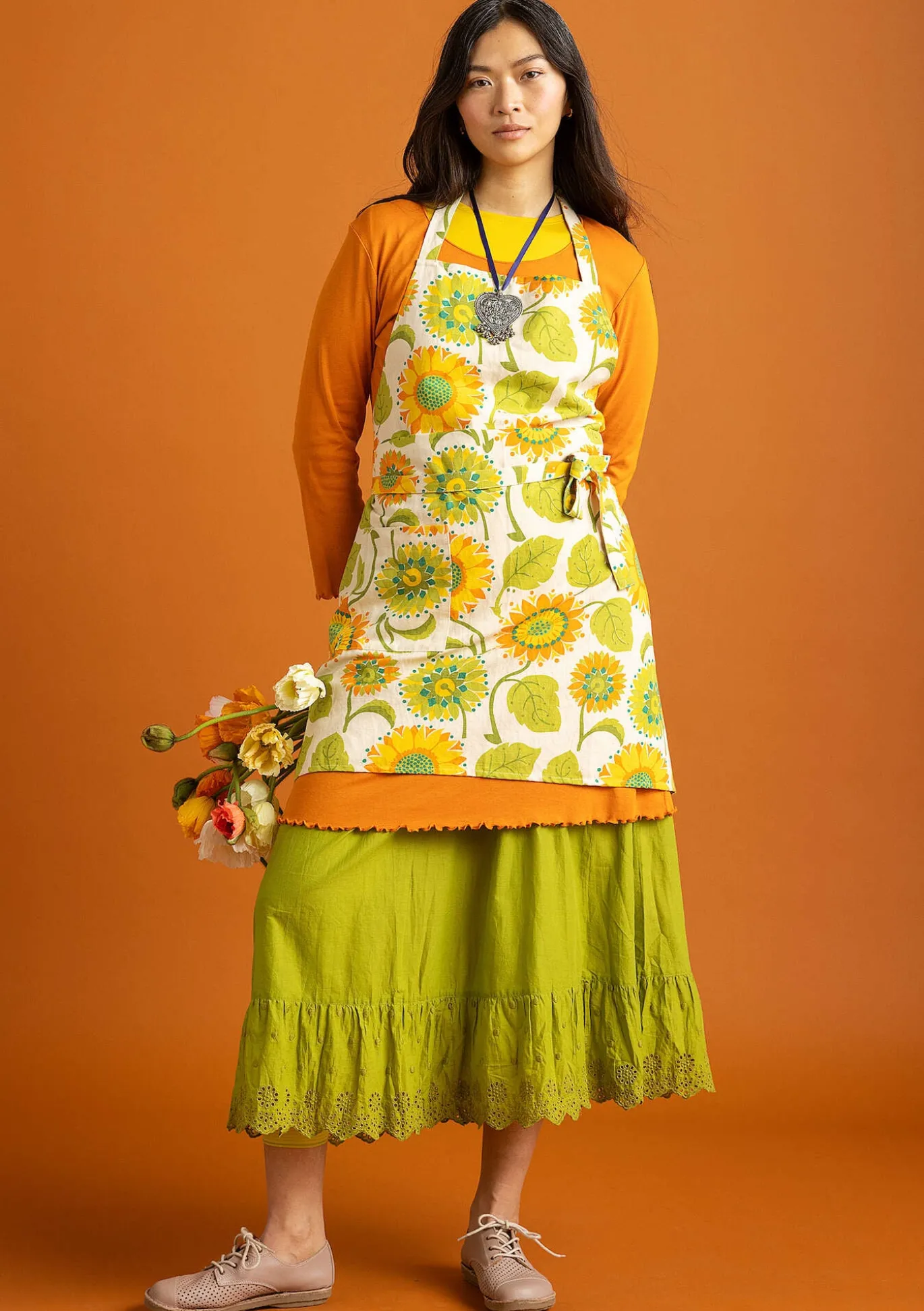 Gudrun Sjödén Schürze „Sunflower“ aus Bio-Baumwolle/Leinen^ Küche & Esszimmer | Heimtextilien