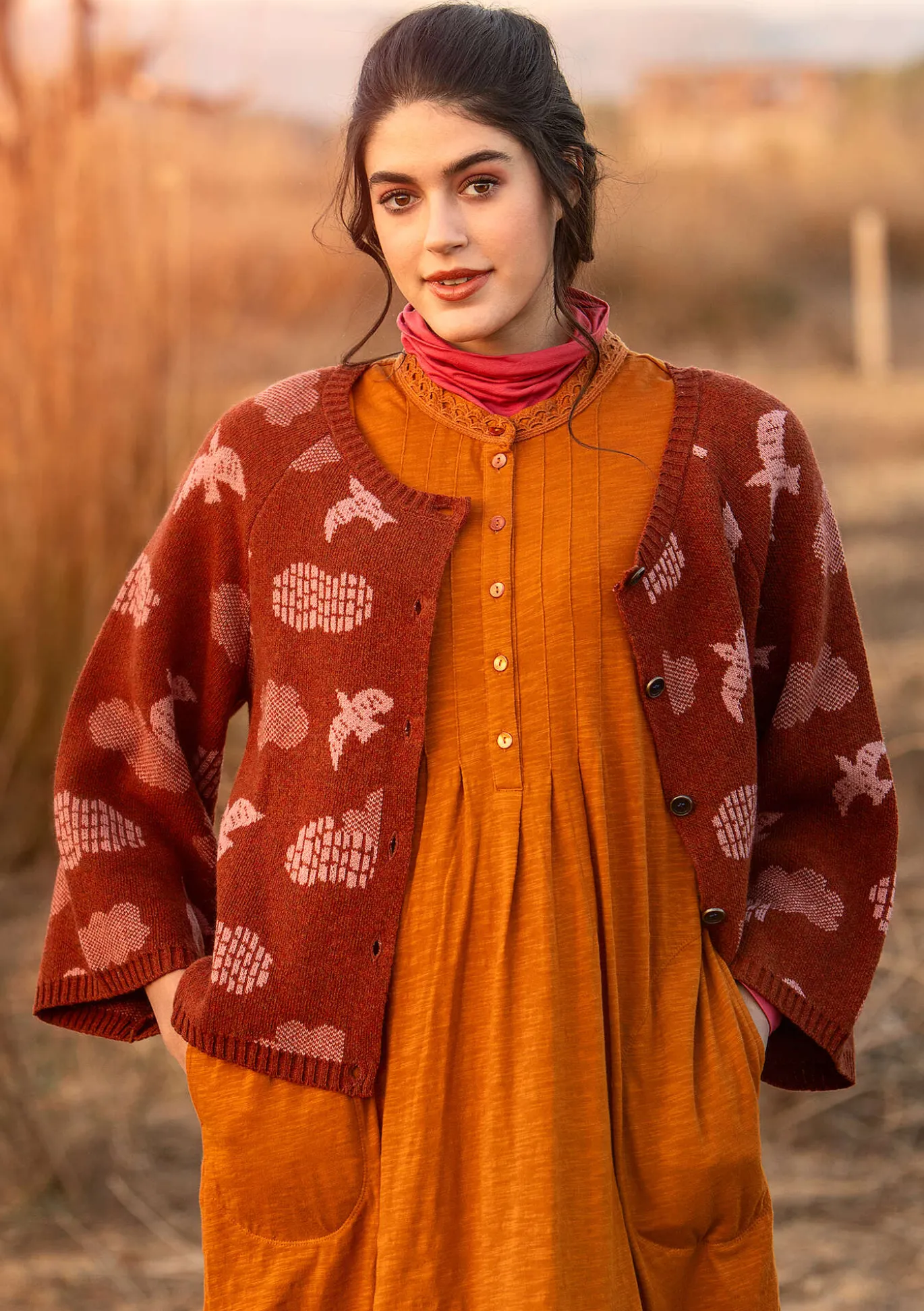 Gudrun Sjödén Strickjacke „Flyttfågel“ aus Recycling-Wollmischung/Recycling-Baumwolle^ Strickjacken