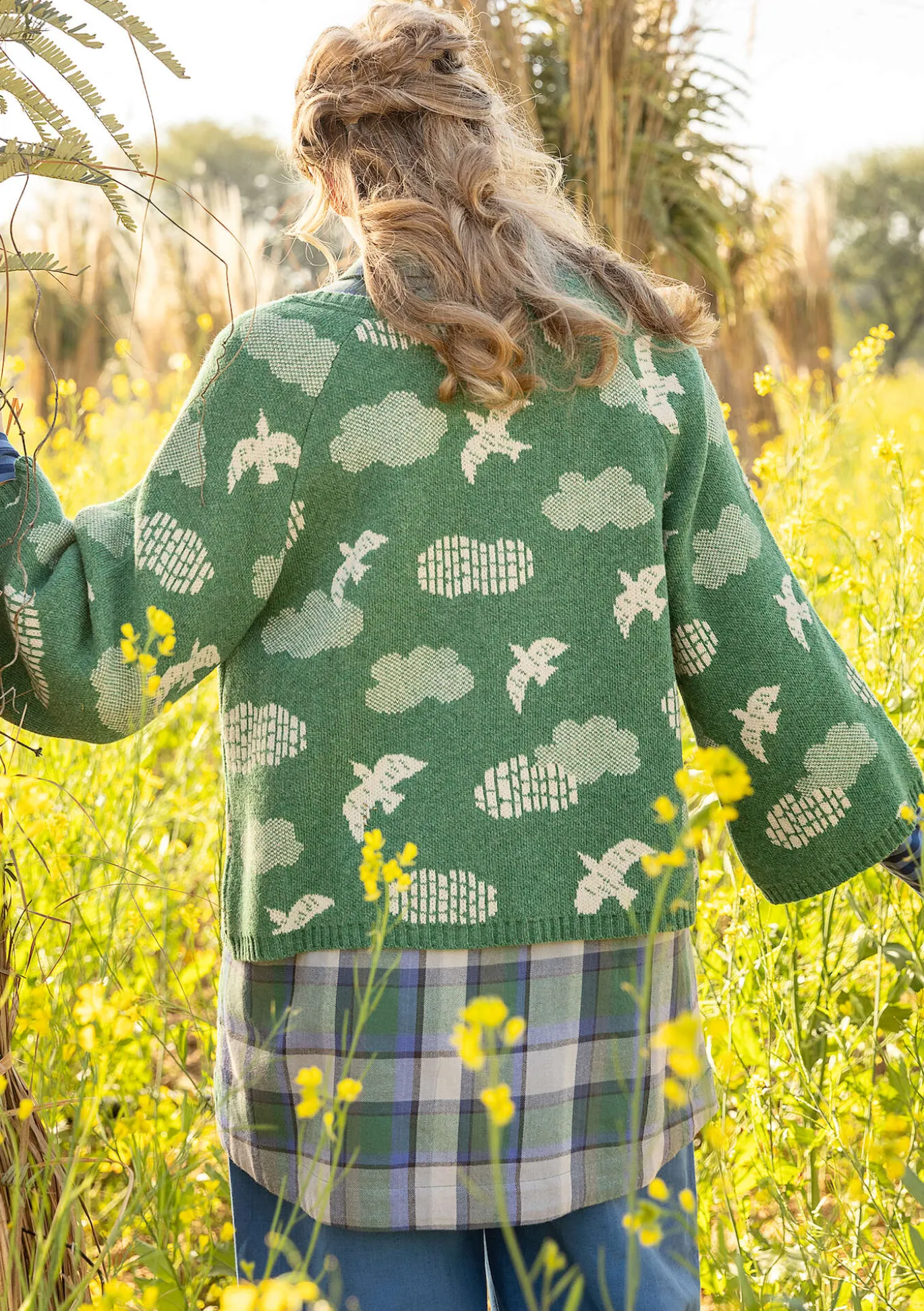 Gudrun Sjödén Strickjacke „Flyttfågel“ aus Recycling-Wollmischung/Recycling-Baumwolle^ Strickjacken
