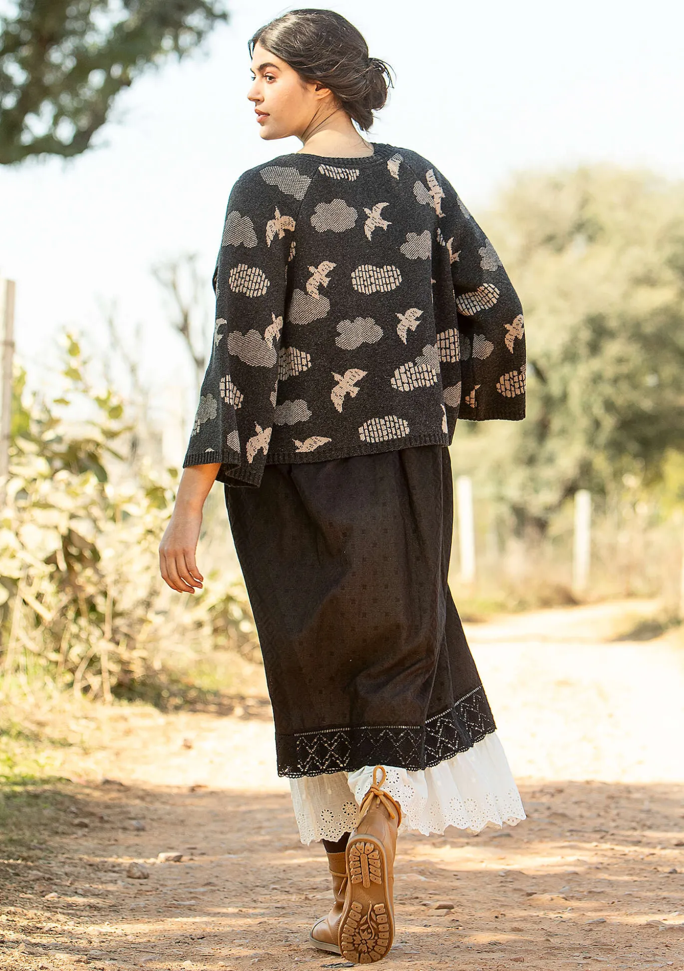 Gudrun Sjödén Strickjacke „Flyttfågel“ aus Recycling-Wollmischung/Recycling-Baumwolle^ Strickjacken