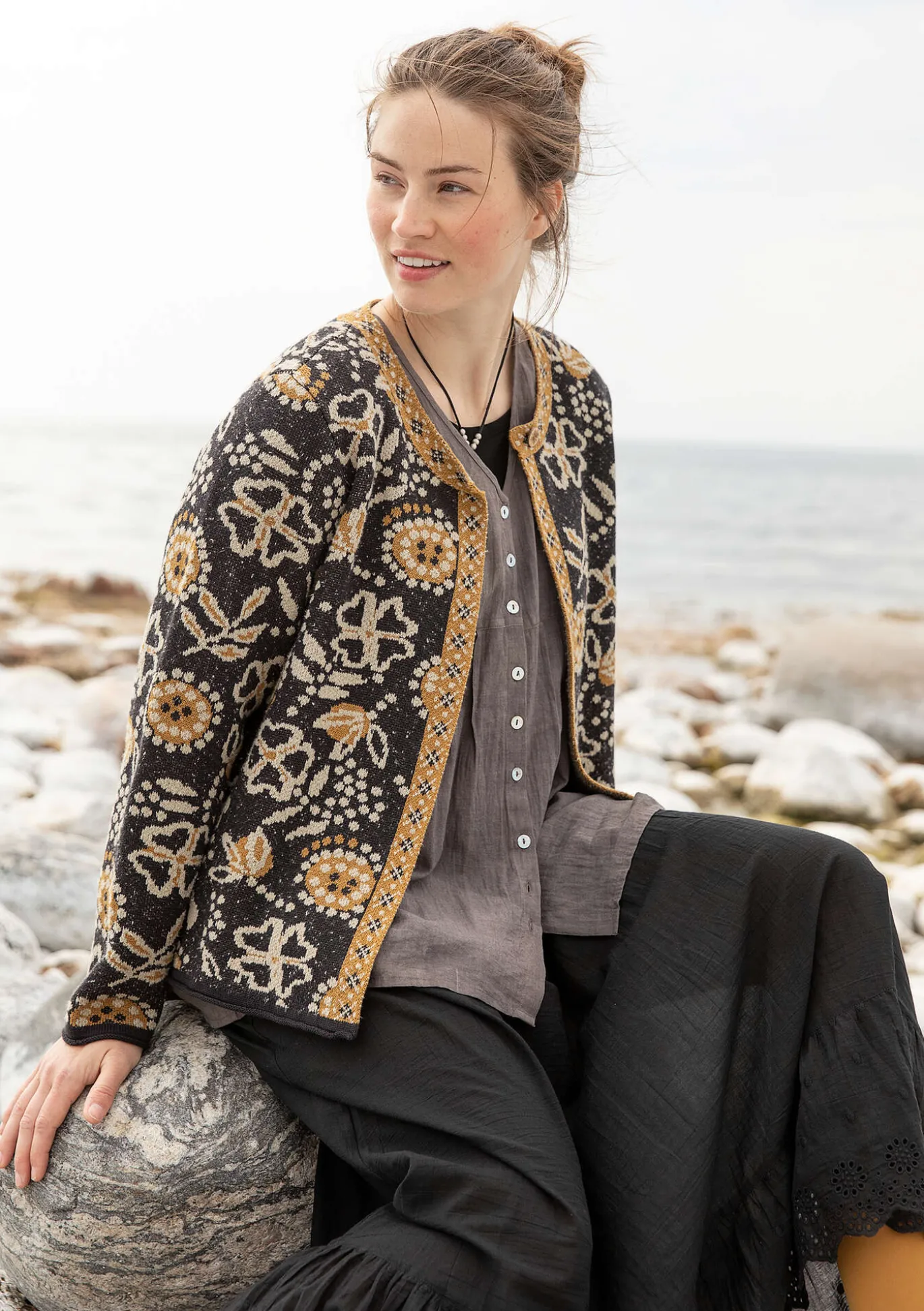 Gudrun Sjödén Strickjacke „Rashmi“ aus Bio-Baumwolle^ Strickjacken