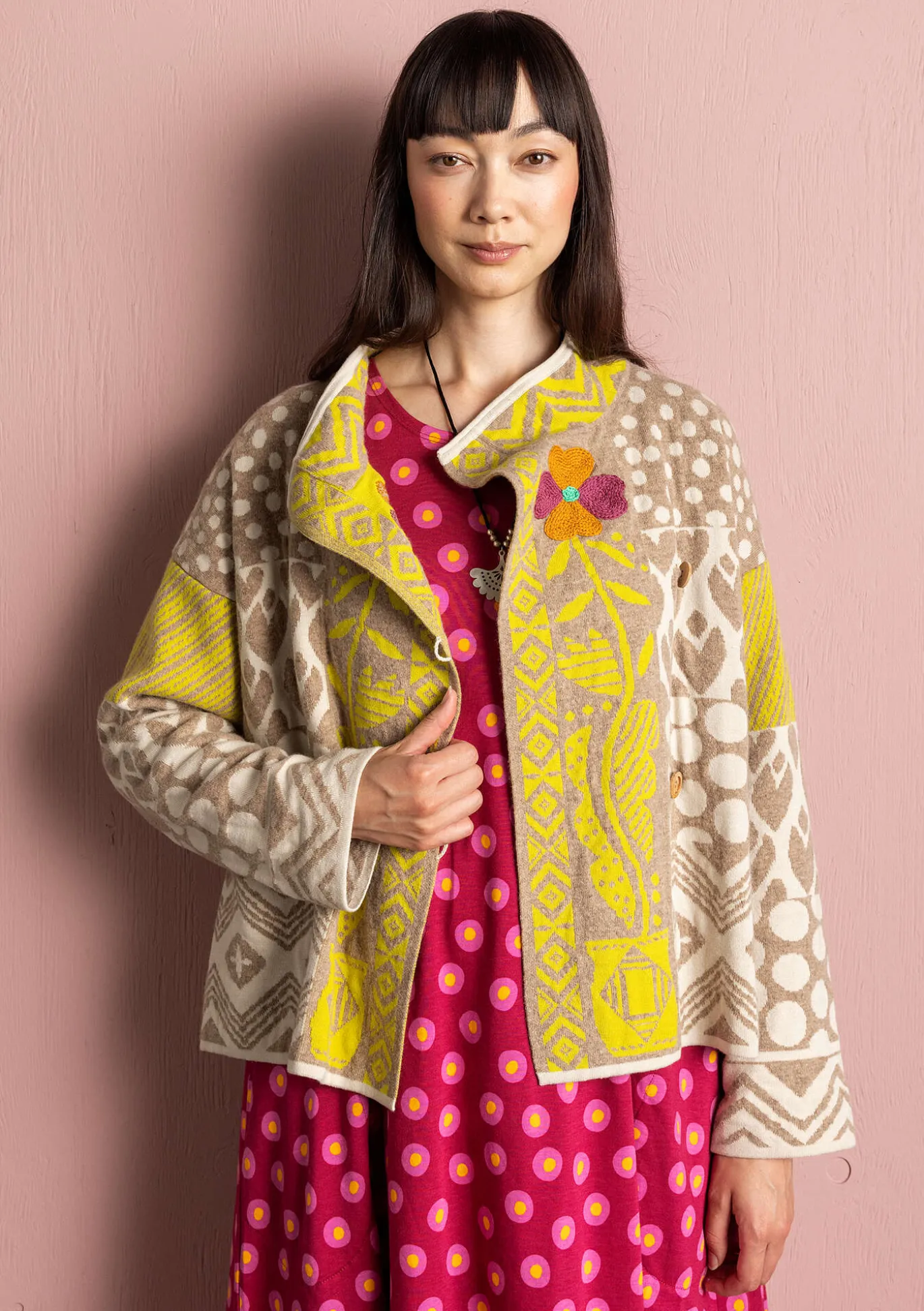 Gudrun Sjödén Strickjacke „Viktoria“ aus Baumwolle/Lammwolle^ Strickjacken
