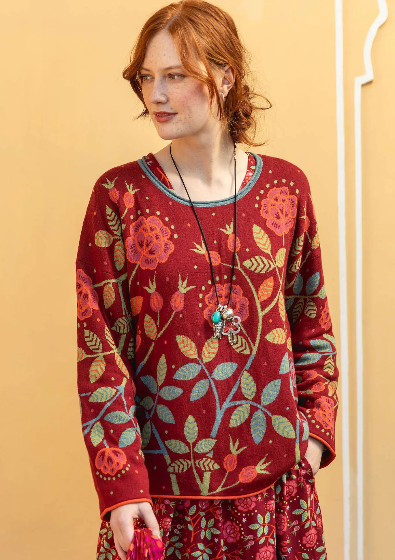 Gudrun Sjödén Strickpullover „Nyponros“ aus Bio-/Recycling-Baumwolle^ Pullover & Shirts
