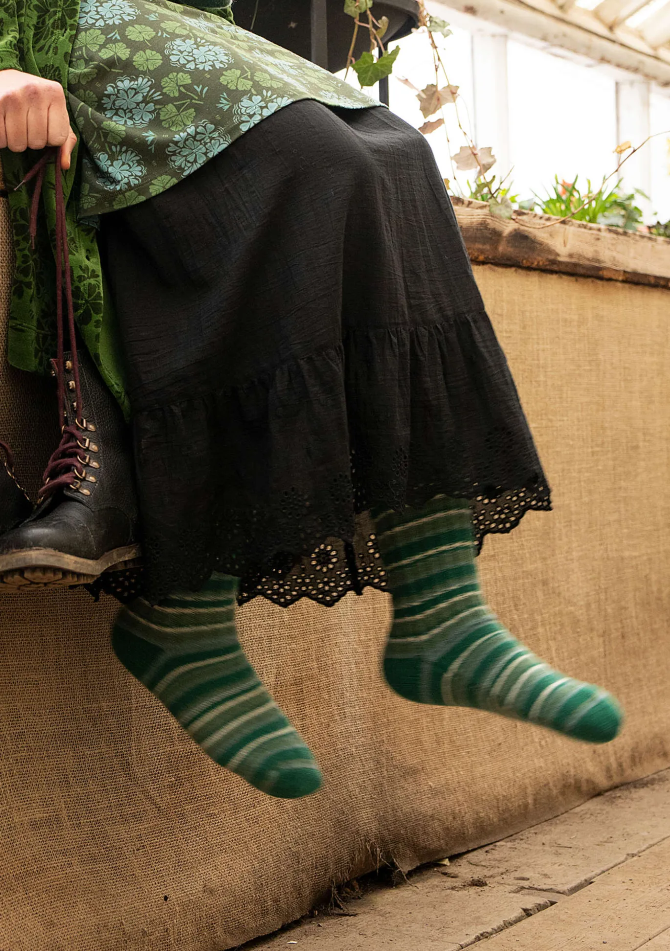 Gudrun Sjödén Stricksocken aus Lammwolle/Recycling-Wolle^ Accessoires