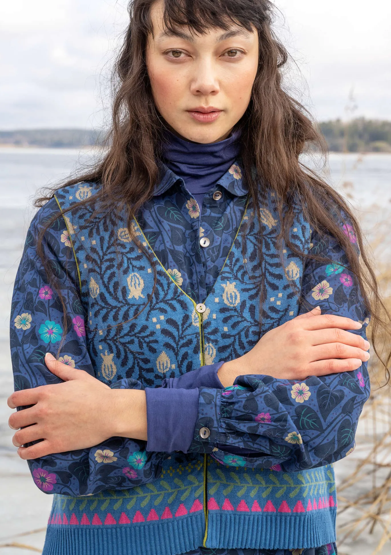 Gudrun Sjödén Strickweste „Aurora“ aus Bio- und Recycling-Baumwolle/Wolle^ Westen