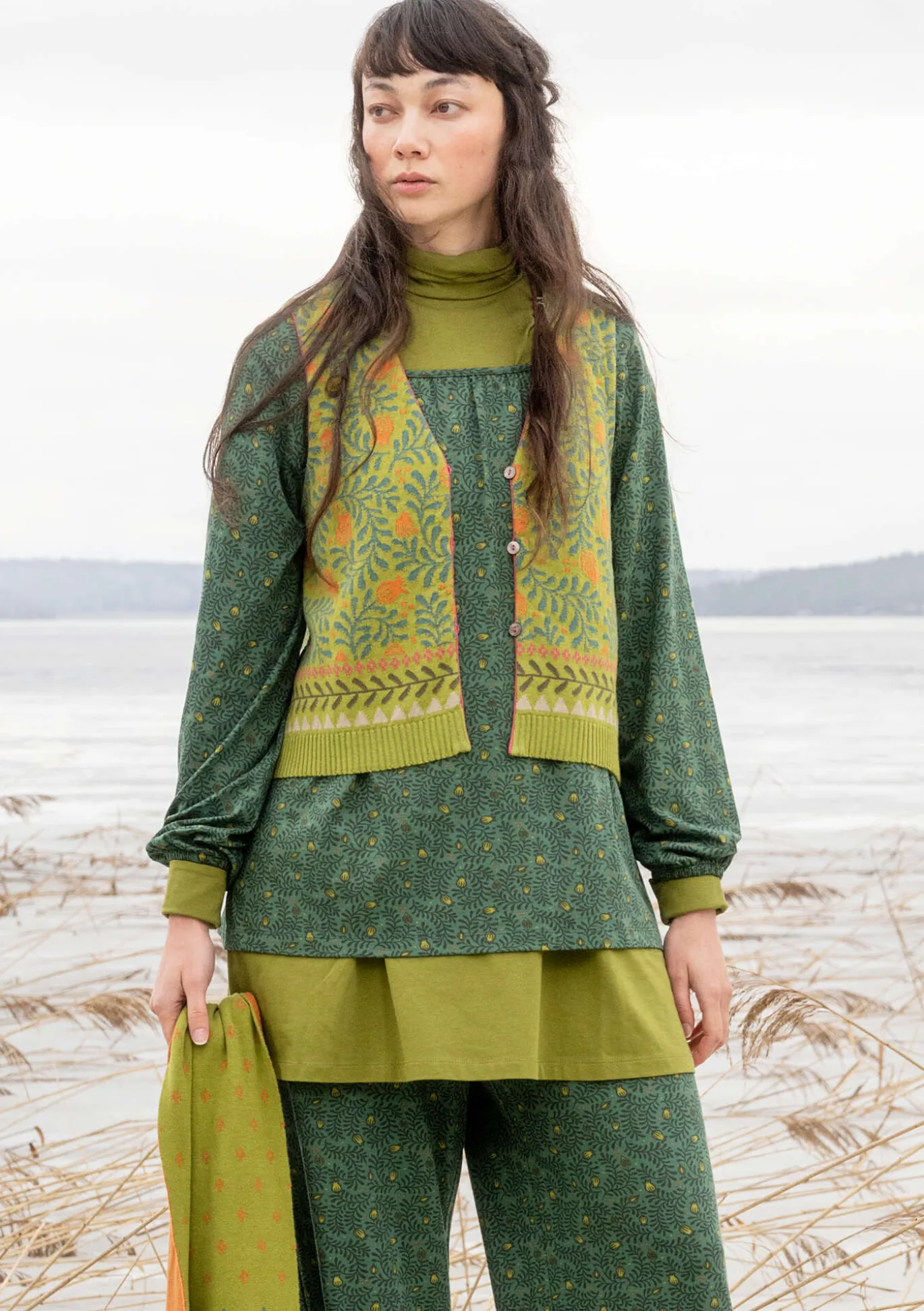 Gudrun Sjödén Strickweste „Aurora“ aus Bio- und Recycling-Baumwolle/Wolle^ Westen