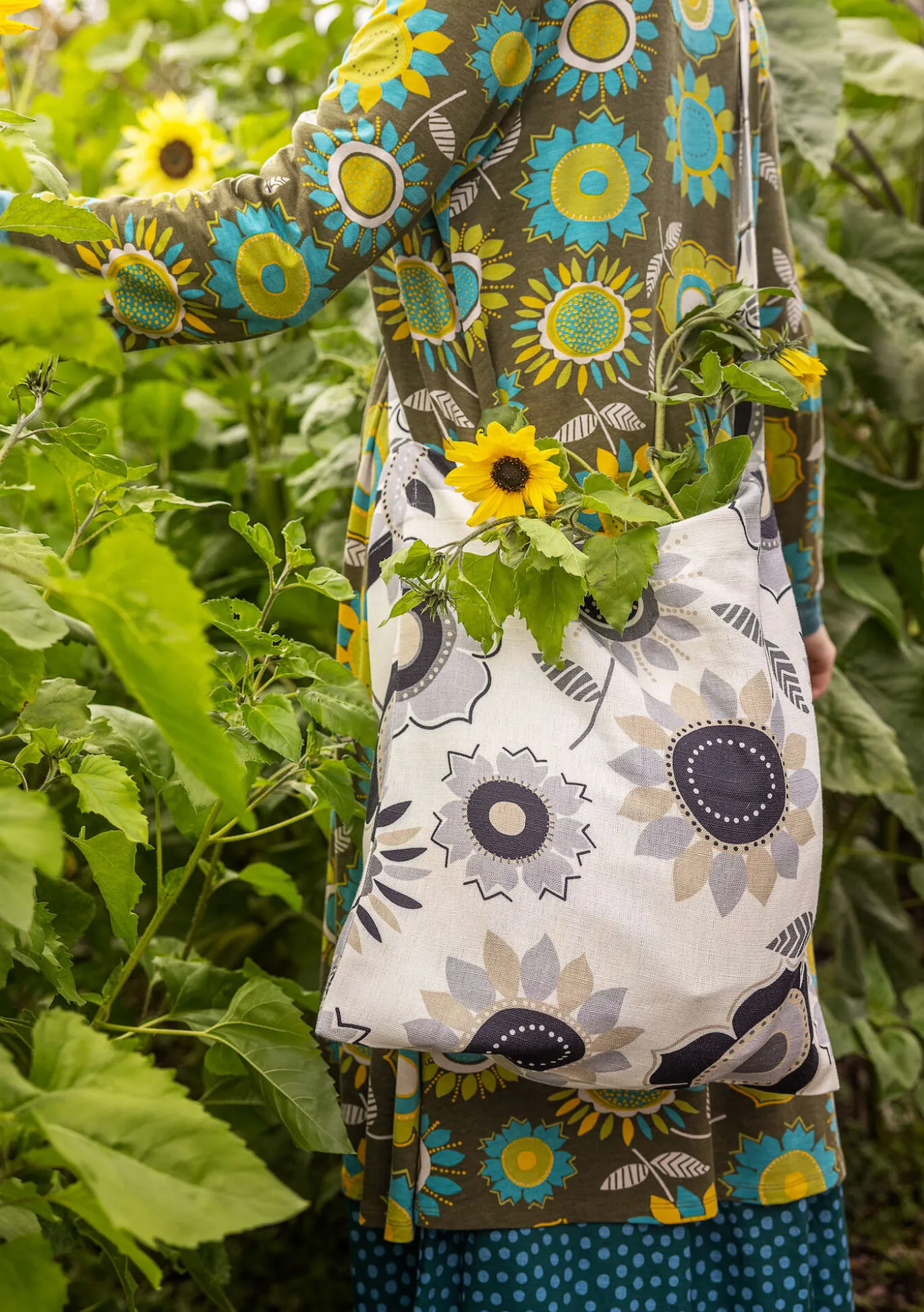 Gudrun Sjödén Tasche „Sunflower“ aus Öko-Baumwolle/Leinen^ Taschen