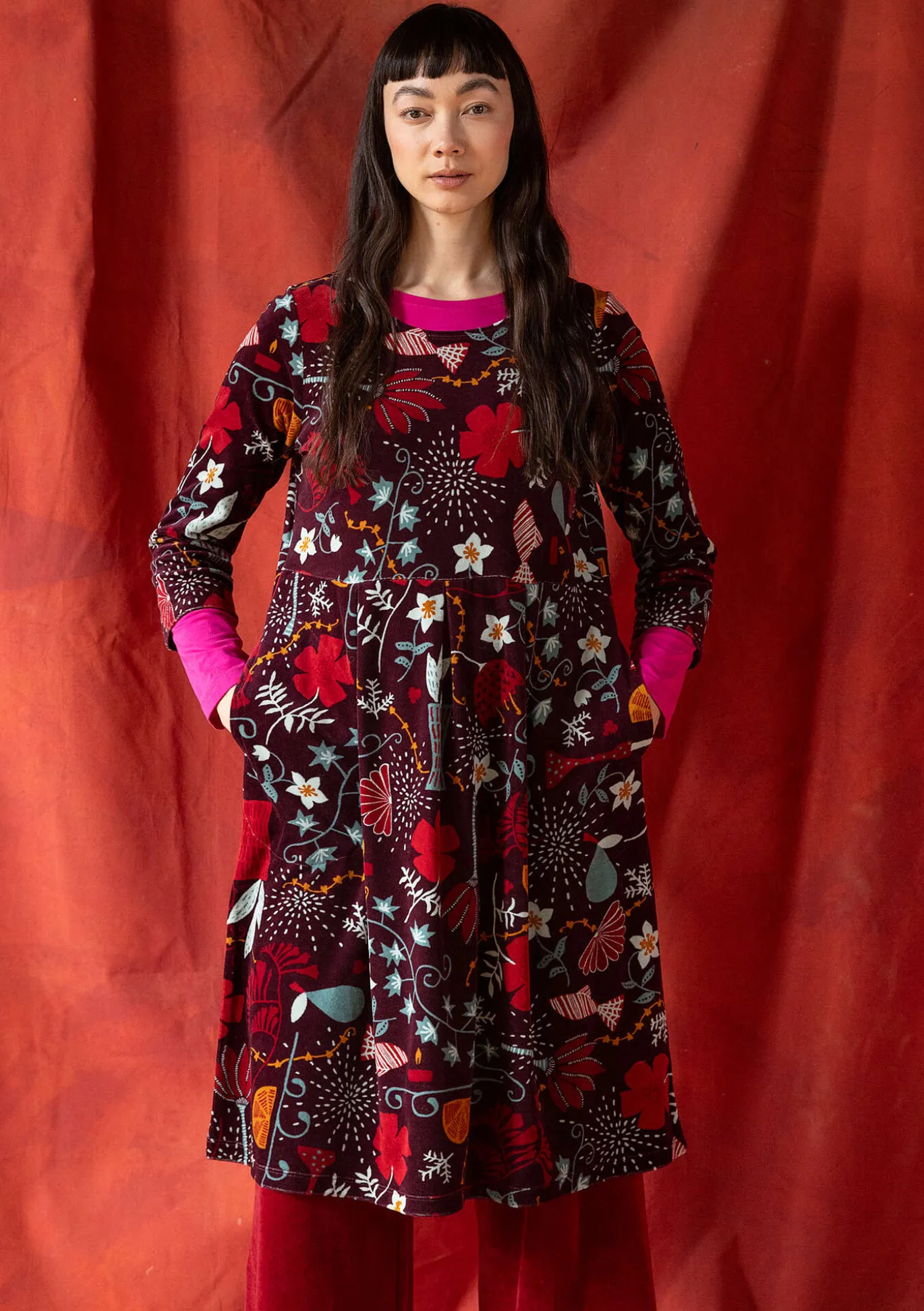 Gudrun Sjödén Velourskleid „Fyrverkeri“ aus Bio-Baumwolle/Recycling-Polyester^ Kleider