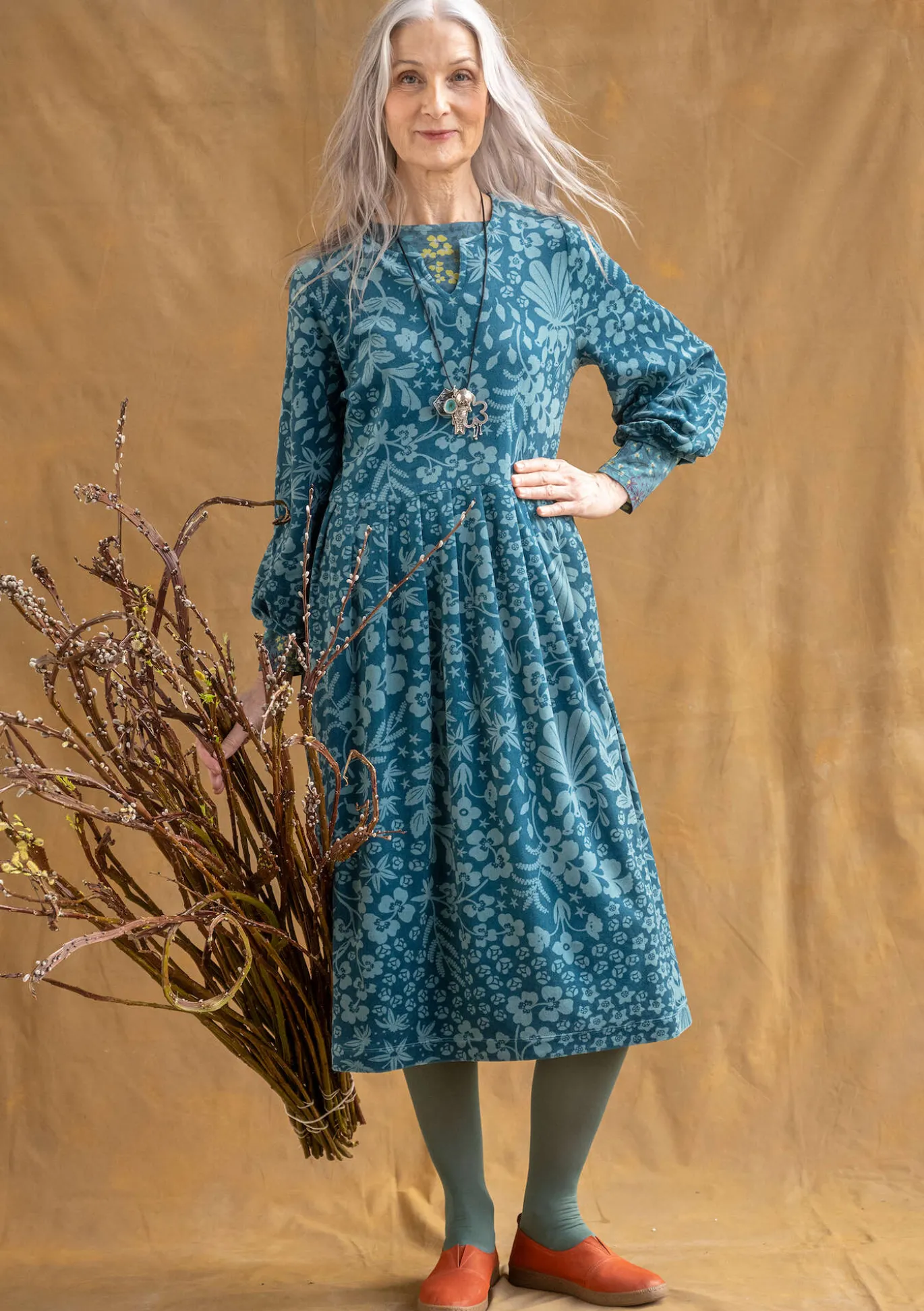 Gudrun Sjödén Velourskleid „Katla“ aus Bio-Baumwolle/Recycling-Polyester^ Kleider