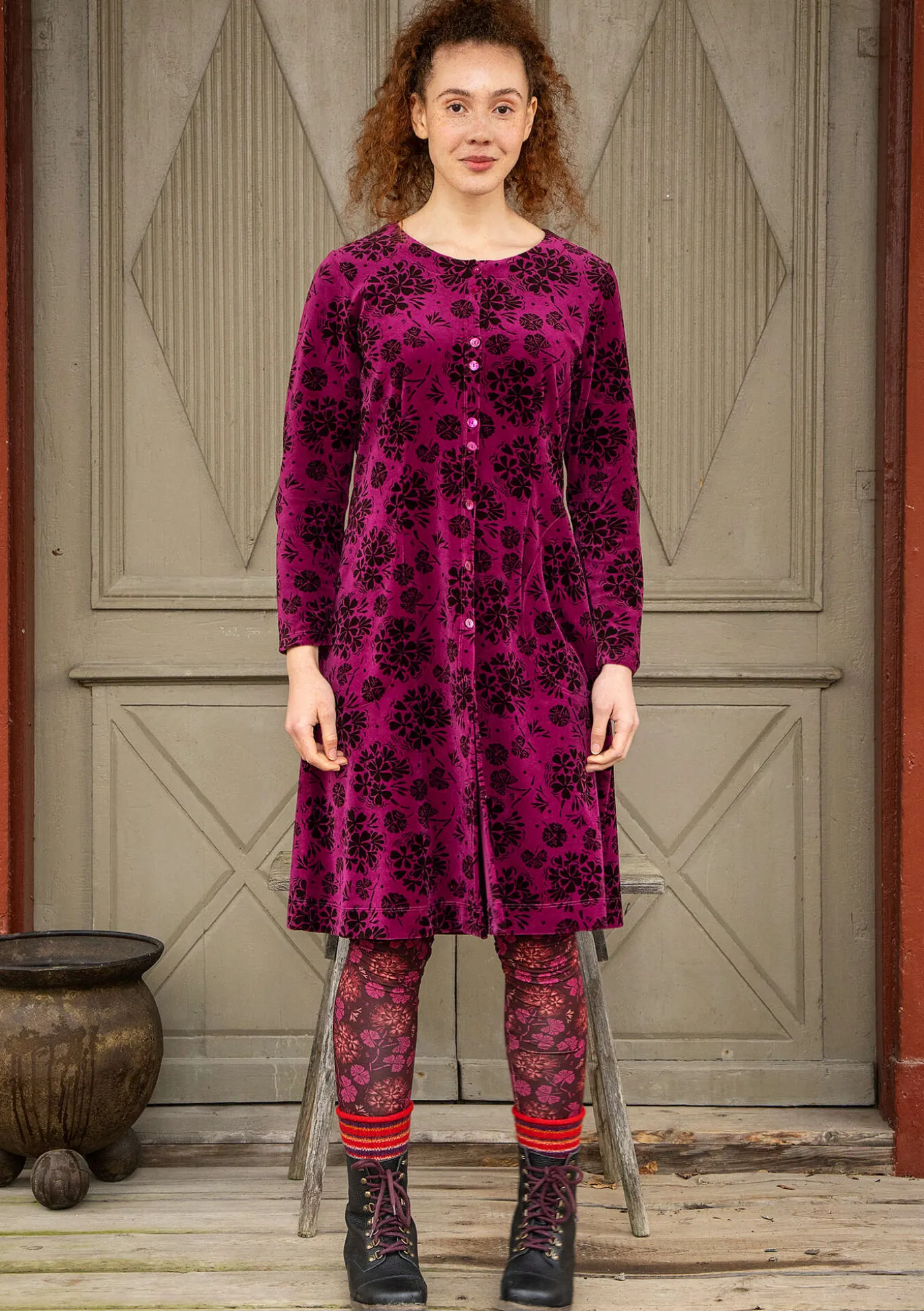 Gudrun Sjödén Velourskleid „Selma“ aus Bio-Baumwolle/Recycling-Polyester^ Kleider