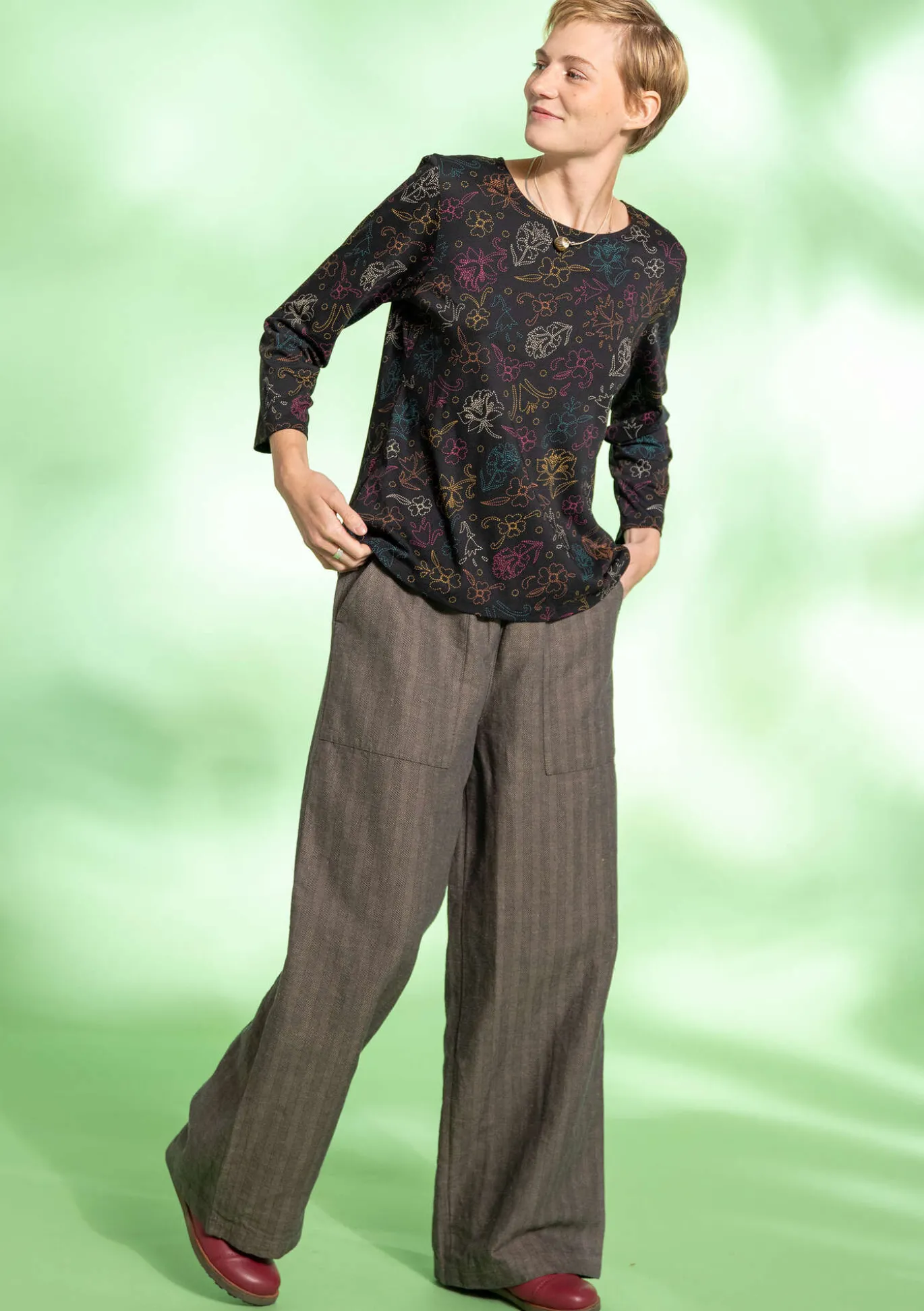 Gudrun Sjödén Webhose „Woodland“ aus Bio-Baumwolle/Leinen^ Hosen