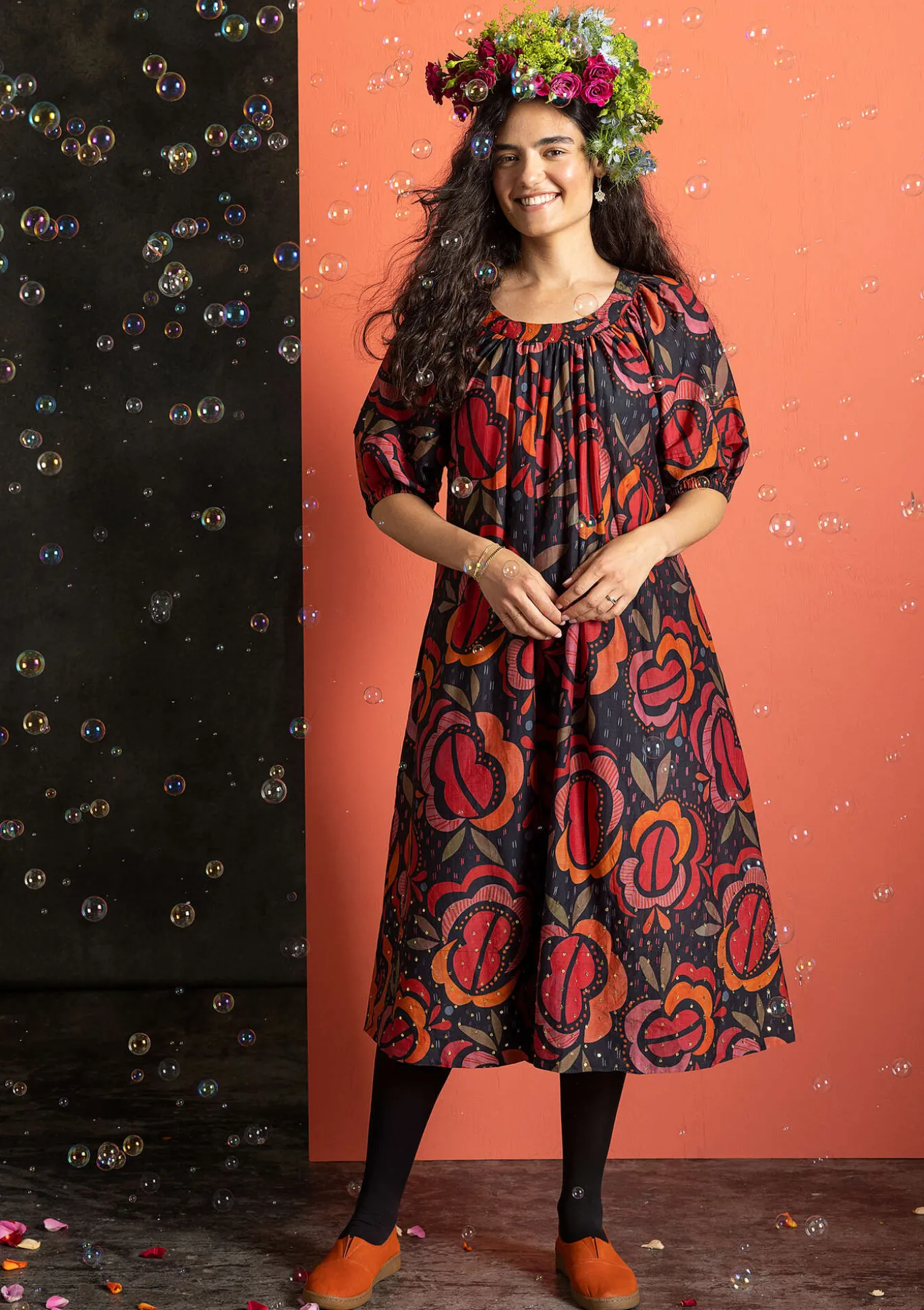 Gudrun Sjödén Webkleid „Great Rose“ aus Bio-Baumwolle/Seide^ Kleider