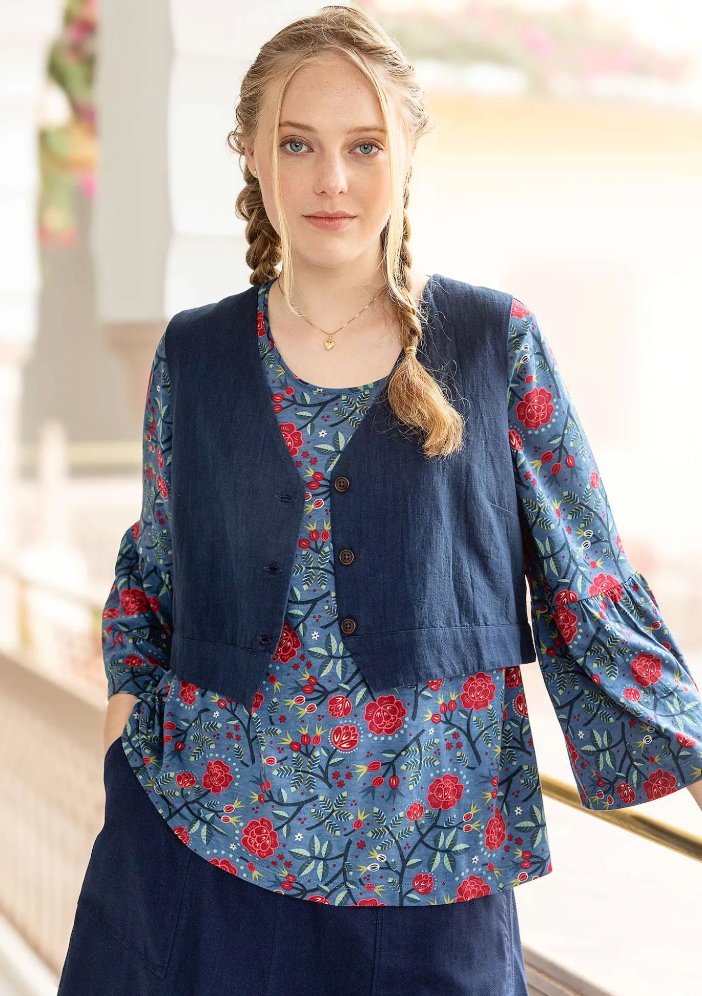 Gudrun Sjödén Weste „Stina“ aus Bio-Baumwollgewebe^ Westen